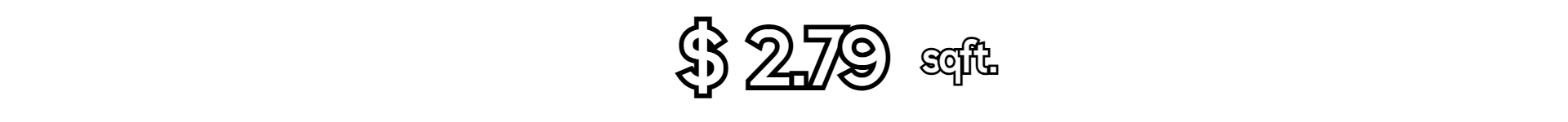 Bold promotional graphic displaying "$2.79 sqft." in white text on a black background, highlighting affordable laminate flooring pricing at Floor Fashions in Saint John, NB